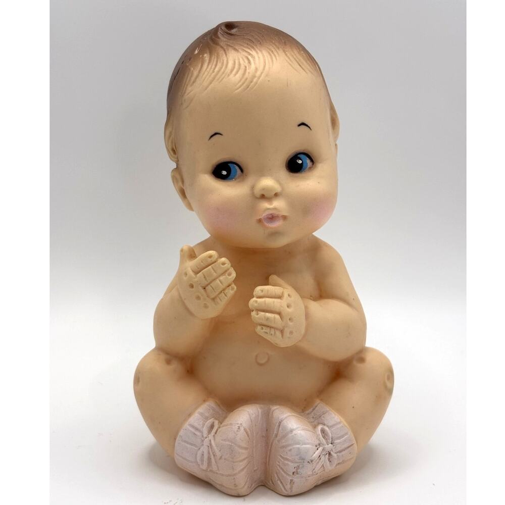 Vintage 1979 Baby Joy, Sitting Baby, 5.5" Vinyl Squeaky Toy, Still Squeeks